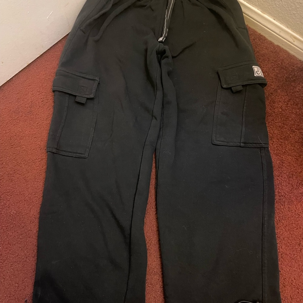 Black Cargo Sweat Pants